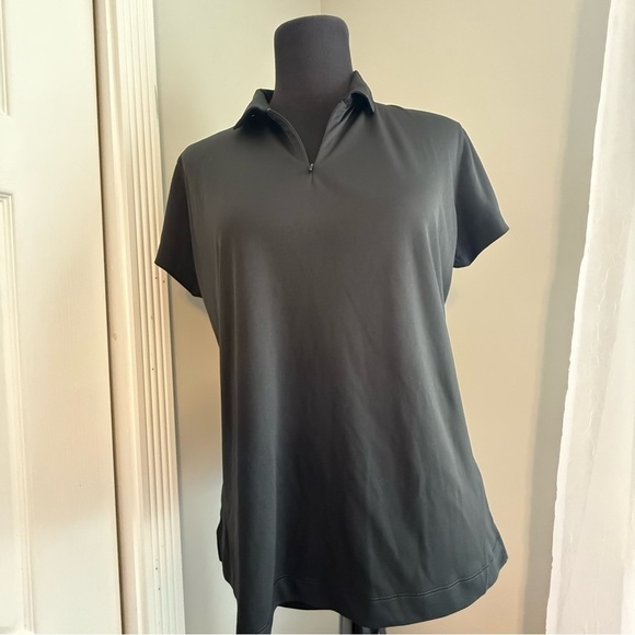 Slazenger Womens Golf Black Polo Shirt with Zipper  size L - Picture 2 of 9